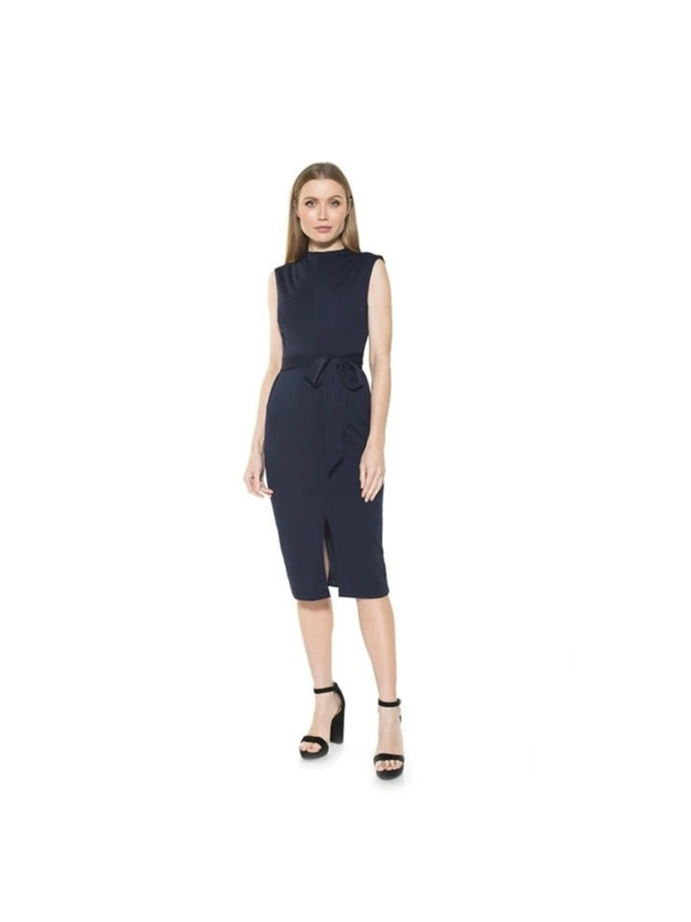 Alexia Admor Navy Blue Fara Sleeveless Sheath Dress Size 6